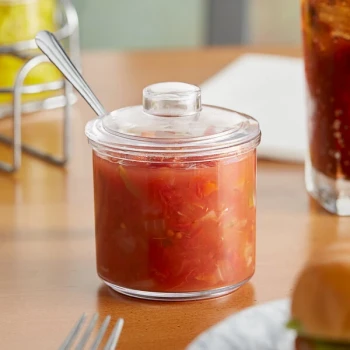 Choice 7 oz. Plastic Condiment Jar with Lid