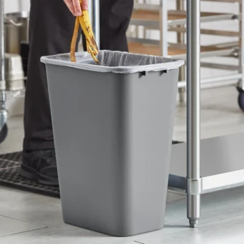 Lavex Janitorial 41 Qt. / 10 Gallon Gray Rectangular Wastebasket