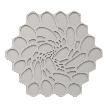 Modern Twist from Steelite International 7" Cloud Silicone Hexagonal Hive Trivet - 6/Case