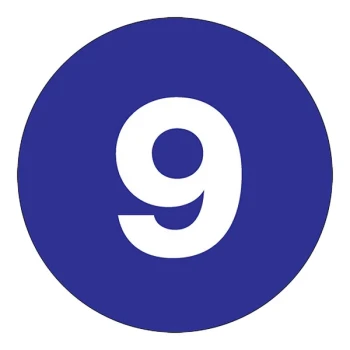 Tape Logic 3" No. 9 Dark Blue Semi-Gloss Paper Permanent Inventory Number Label - 500/Roll