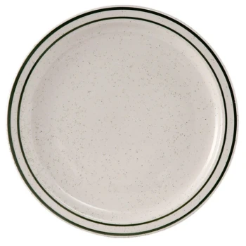 Tuxton TES-007 Emerald 7 1/4" Green Speckle Narrow Rim China Plate - 36/Case