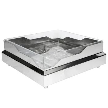 Eastern Tabletop RB2323 20 3/4" x 20 3/4" x 5" Square Stainless Steel Raw Bar with Wave Design
