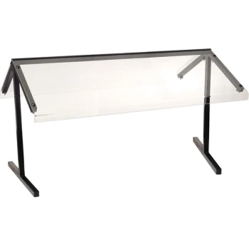 Carlisle 971203 73 1/4" x 29 1/8" x 14 1/2" Black Standard Double Sneeze Guard for Five Star Buffet Bars