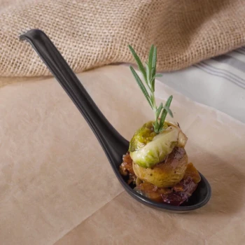 GET 6020-BK 0.8 oz. Black Matte Nara Melamine Soup Spoon - 60/Case