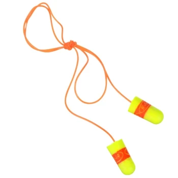 3M 311-1254 E-A-Rsoft™ SuperFit™ Yellow / Orange Corded Foam Earplugs - 200/Pack