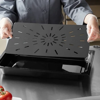 Vigor Full Size Black Polycarbonate Drain Tray