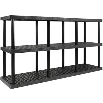 SPC Industrial DuraShelf 96" x 24" x 51" Plastic Grid Top 3-Shelf System S9624x3
