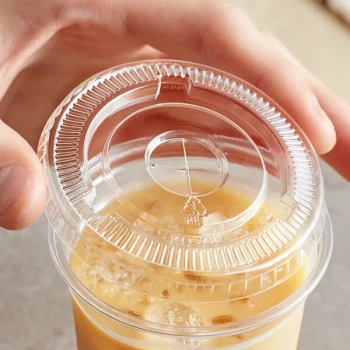 Choice 5, 7, and 10oz. Clear Plastic Lid with Straw Slot - 1,000/Case
