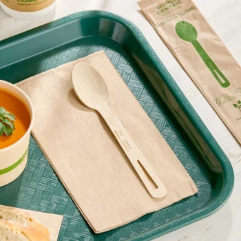 World Centric 6 11/16" Wrapped Compostable Bamboo Spoon - 750/Case