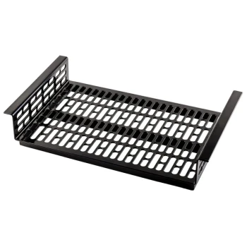 TableCraft CW1060BK Simple Solutions 21 1/4" x 12 7/8" x 3" Black Cast Aluminum Perforated Single Cold Well Drop-In Template
