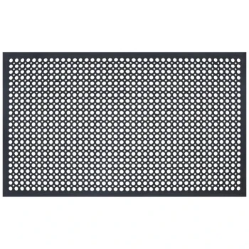 Durable 421S35BK 3' x 5' Black Rubber Workstation Edge Anti-Fatigue Mat - 1/2" Thick