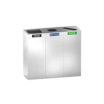 American Specialties, Inc. 10-0834-RB 42 Gallon 3-Bin Free-Standing Recycling Station