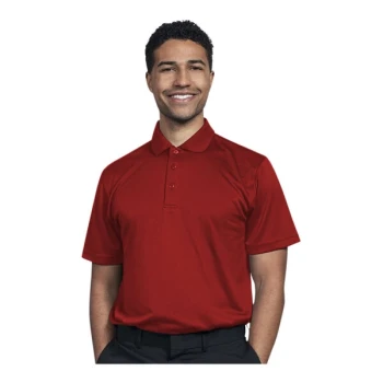 Uncommon Chef 50TJ01-R Men's Customizable Red Short Sleeve Moisture Wicking Polo Shirt - Polyester - 2X