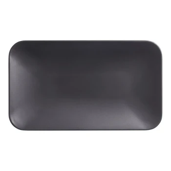 American Metalcraft Mix & Matte 12" x 7" Matte Black Rectangular Melamine Platter
