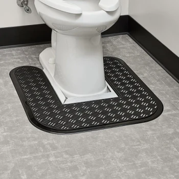 Lavex Black Disposable Toilet Floor Mat
