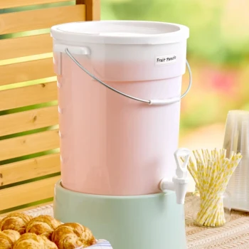 Choice 6 Gallon White Round Beverage Dispenser