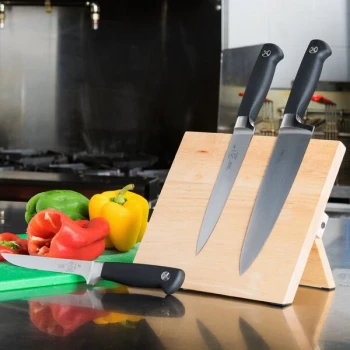 Mercer Culinary M30720 9 1/2" x 8 5/8" Rubberwood Magnetic Knife Rack