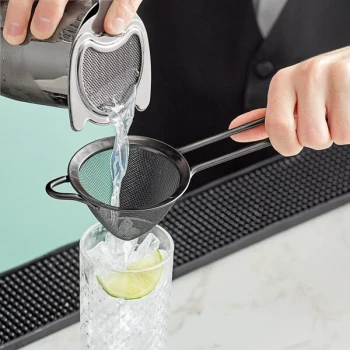 Barfly® 10 3/8" x 3 1/2" Vintage Black Conical Fine Mesh Strainer M37025BK