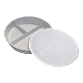 Richardson Products Inc. 10 1/2" Beige Polypropylene 3-Compartment Deep Dish
