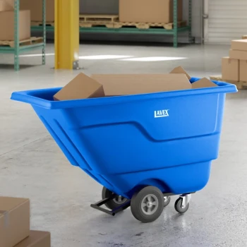Lavex 0.5 Cubic Yard Blue Tilt Truck / Trash Cart (450 lb. Capacity)