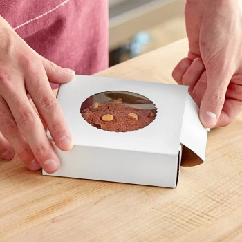 Baker's Lane 5" x 5" x 1 1/2" White Window Bakery Box - 300/Case
