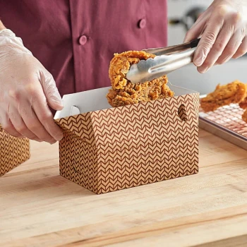 Choice 7" x 4 1/2" x 2 3/4" Cornerstone Print Take-Out Snack / Chicken Box with Fast Top - 500/Case