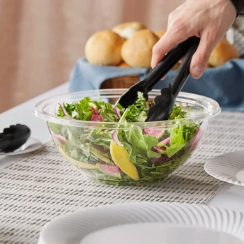 Visions 80 oz. Clear PET Plastic Round Catering / Serving Bowl - 25/Case