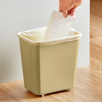 Lavex 7 Qt. / 1.75 Gallon Beige Rectangular Wastebasket / Trash Can