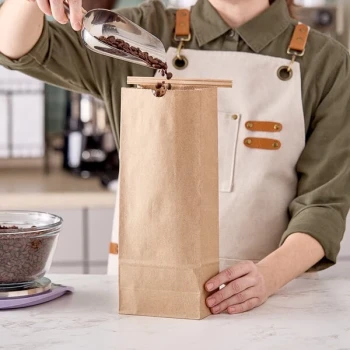 Choice 2 lb. Brown Kraft Customizable Paper Coffee Bag with Reclosable Tin Tie - 500/Case