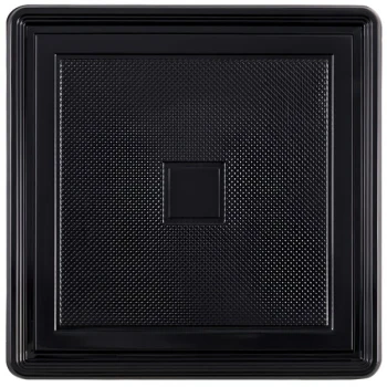 Welcome Home Brands 3 3/4" Black Mini Square Plastic Medoro Tray - 600/Case