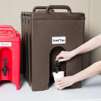 Cambro 1000LCD131 Camtainer® 11.75 Gallon Dark Brown Insulated Beverage Dispenser