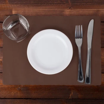 Hoffmaster 310561 10" x 14" Chocolate Brown Colored Paper Placemat with Scalloped Edge - 1,000/Case