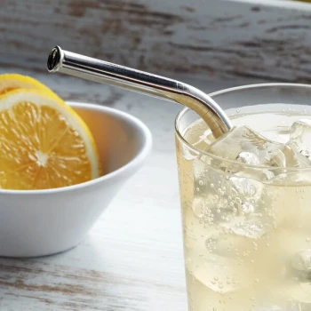 Barfly® M37117 6 1/2" Stainless Steel Reusable Bent Straw with 5/16" Diameter