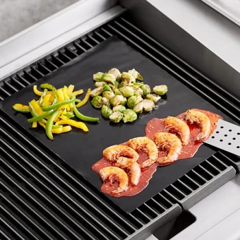 Mr. Bar-B-Q 15 3/4 inch x 13 inch Non-Stick Black Reusable BBQ Grill Mat