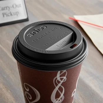 Dart TL1224TG 12-24 oz.Traveler Black Dome ThermoGuard Hot Cup Lid with Sip Hole - 1,200/Case