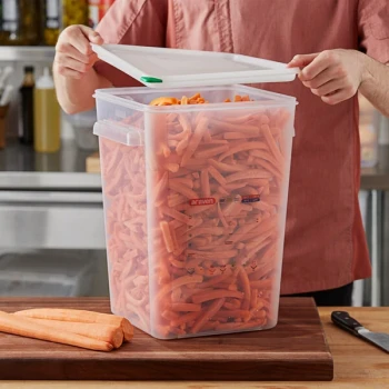 Araven 23.2 Qt. Translucent Square Polypropylene Food Storage Container with Airtight Lid