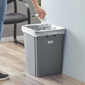 Lavex 19 Gallon Gray Square Trash Can