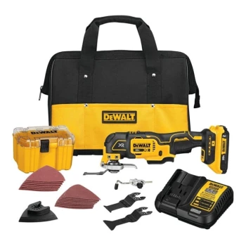 DeWalt 20V MAX XR 35-Piece Cordless Brushless 3-Speed Oscillating Multi-Tool Kit with Rechargeable 2.0 Ah Lithium-Ion Battery, Charger, 28 Attachments, Accessory Adapter, and Tool Bag DCS356D1