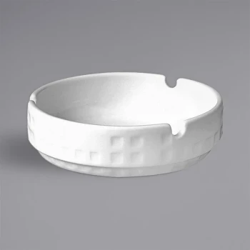 RAK Porcelain Pixel 4 1/8" x 1 1/4" Embossed White Ashtray - 12/Case
