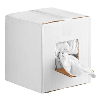Hospeco White Lightweight Recycled One-Sided Terry Woven Rags in Bulk - 50 lb.