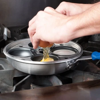 Vollrath 56507 Wear-Ever Aluminum Egg Poacher Set - Includes 4 Cups, Cool Handle Pan, Inset, and Cover