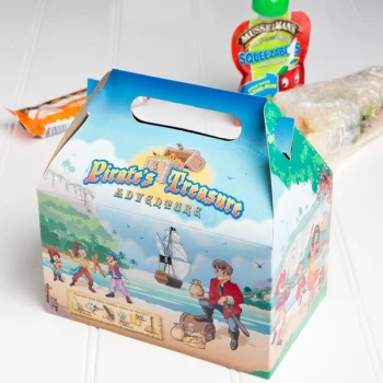 Southern Champion 6 7/16" x 4" x 3 3/4" Kids Take-Out Meal Box with Pirate Design - 96/Case