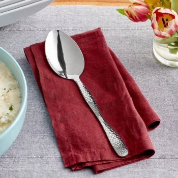 American Metalcraft HM10SPO 10" Hammered Stainless Steel Solid Spoon