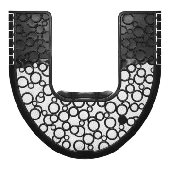 Fresh Products P-Shield FCM-F-000I006M-BLK Black / White Disposable Toilet Floor Mat - 6/Case
