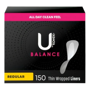 U by Kotex Balance Daily Wrapped Light Absorbency Regular Length Unscented Panty Liners - 600/Case