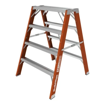 Metaltech BuildMan 48" 4-Step Non-Conductive Fiberglass / Aluminum Workstand / Sawhorse E-WSFB48T1A
