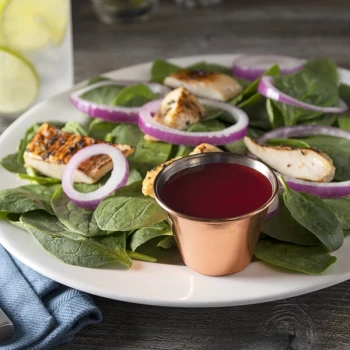 Choice 2.5 oz. Smooth Copper-Plated Stainless Steel Round Sauce Cup - 12/Pack