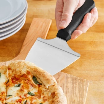 American Metalcraft 12 1/8" Pizza Server with Black Polypropylene Handle PS127