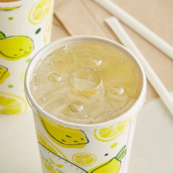 Choice 32 oz. Translucent Cold Cup Flat Lid with Straw Slot   - 100/Pack