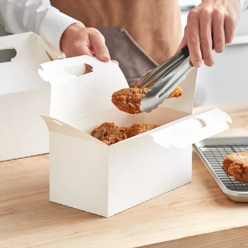 9 1/2" x 5" x 5" White Barn Take-Out Lunch Box / Chicken Box - 125/Case